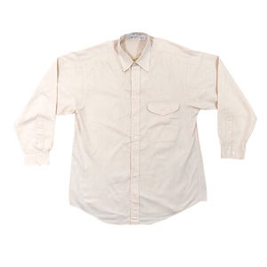 Vintage Valentino Uomo Tan Yellow Button Long Sleeve Men's Shirt Size 16 32-33